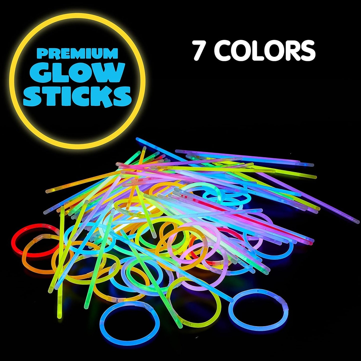 JOYIN 800 Pcs 8" Glowsticks, Halloween Supplies Pack, Bracelets Necklaces, Glow in the Dark Party Favors, Easter, Christmas, Football Party Supplies