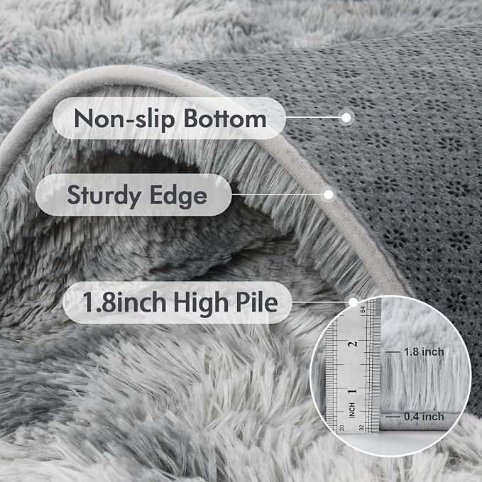 8x10 Ft Extra Large Shag Rugs for Living Room, Tie Dyed Ultra Soft Fluffy Furry - Image 5