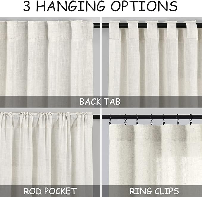 Nanspring Extra Long Curtains 2 Panels 122 Inches Long - Image 2