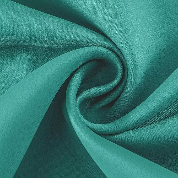 Joydeco Peacock Blue Custom Solid Single Blackout Curtain - Image 3