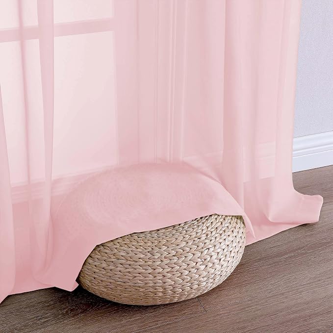 OVZME Blush Pink Bedroom Curtains 96 Length - Image 6