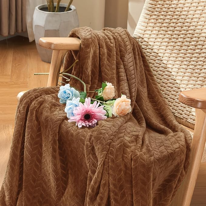 inhand Chocolate Brown Fleece Throw Blanket - Image 6