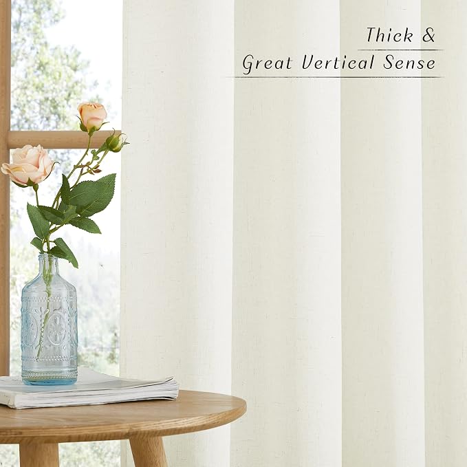 NICETOWN Off White Curtains Linen Blend - Image 6