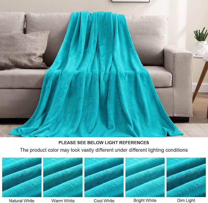 BEDELITE Fleece Blanket Teal Throw Blanket - Image 5