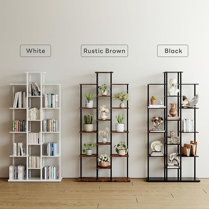 Bookshelf，Small Bookcase for Small Space，6-Tier Bookshelf for Living Room, Home Office, Study，7.87 x 26.77 x 55.5 Inches,White