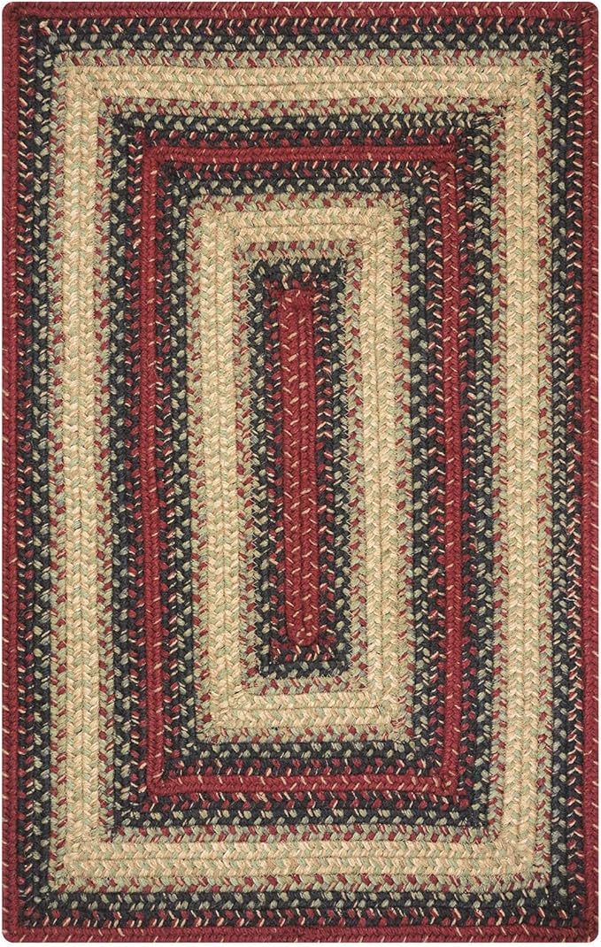 Highland Multicolor Jute Braided Area Rug, 6x9' Rectangle - Warm Country and Cabin Decor, Perfect for Living Rooms and Dining Rooms - Pet Friendly and Easy to Clean