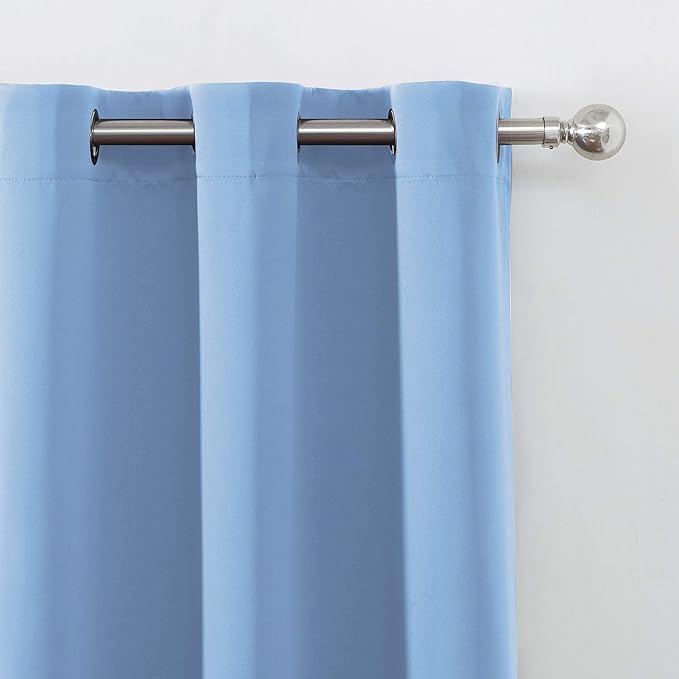 LEMOMO Blackout Curtains 66 x 84 inch/Sky Blue Curtains Set of 2 Panels/Thermal - Image 7