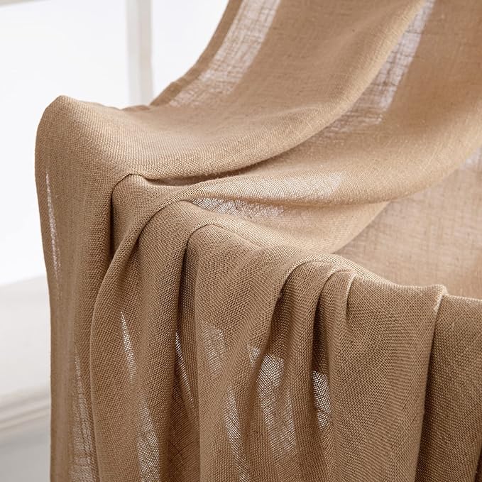 MIULEE Brown Linen Curtains 72 Inch Length - Image 6