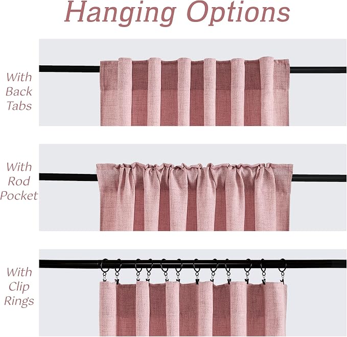 RYB HOME Living Room and Dining Room Curtains and Drapes Linen Sheer, Light - Image 5