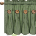 FRAMICS Farmhouse Valance Curtains, Boho Cotton Linen Kitchen Valance, Olive by FRAMICS