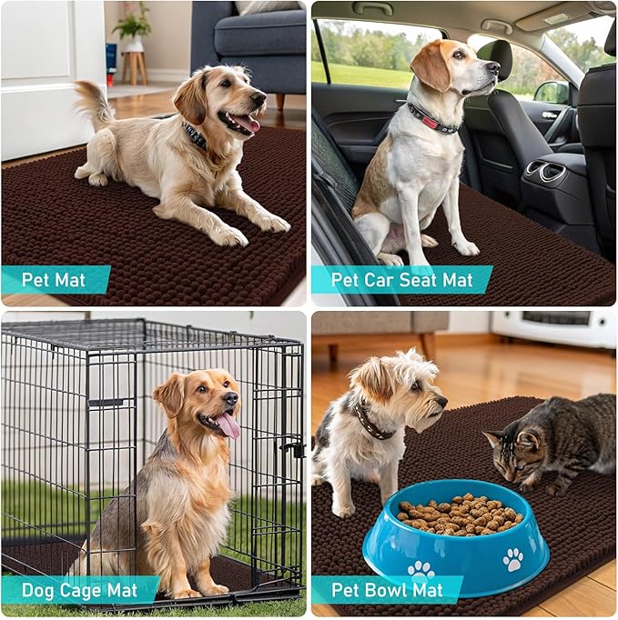 OLANLY Dog Door Mat for Muddy Paws 59x32, Absorbs Moisture and Dirt, Absorbent - Image 7