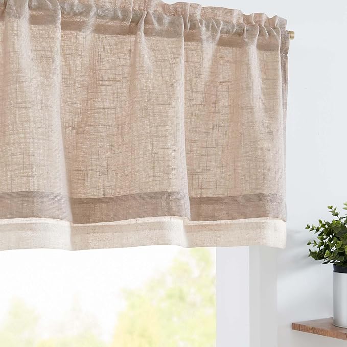 jinchan Farmhouse Linen Valance by JINCHAN