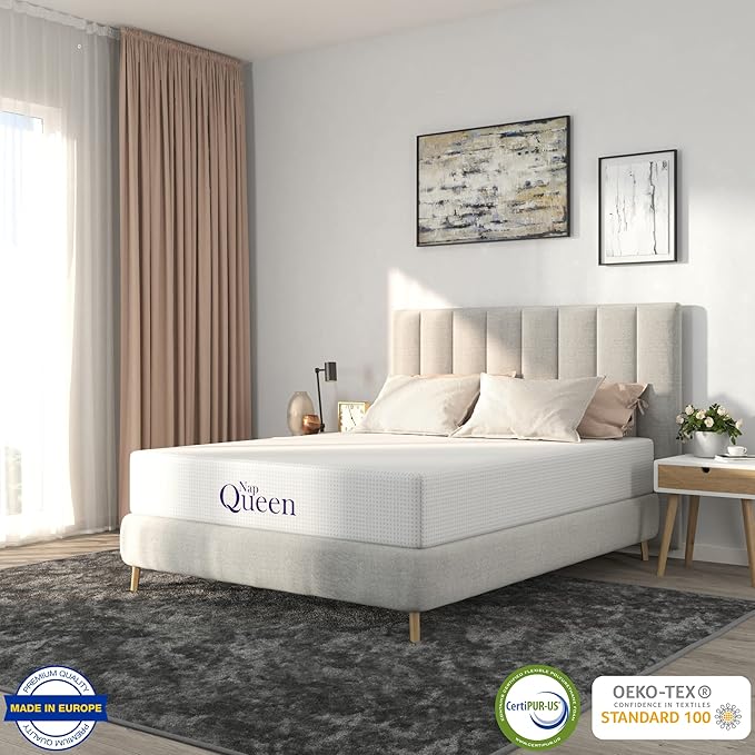 NapQueen Twin-XL Mattress, 6 Inch Charcoal Memory Foam Mattress, Twin-XL Bed Mattress in a Box, CertiPUR-US Certified, Medium Firm, Breathable Soft Fabric Cover