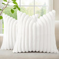 decorUhome Summer Cozy Faux Fur Throw Pillow Covers 16x16 Set of 2 Decorative by decorUhome