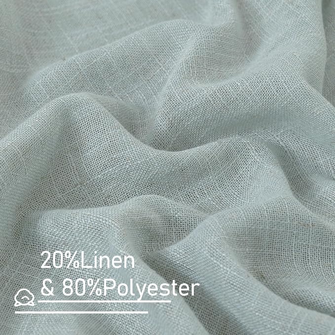 LAMIT Short Linen Curtains 30 Inch Length - Image 3