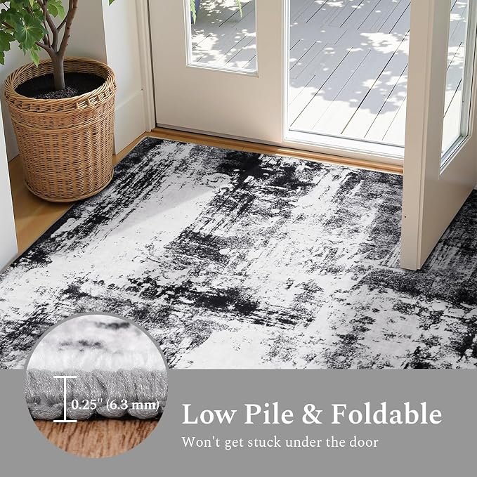 Rugflix 4x6 Area Rugs for Living Room, Washable Large Rug Stain-Resistant Low - Image 5