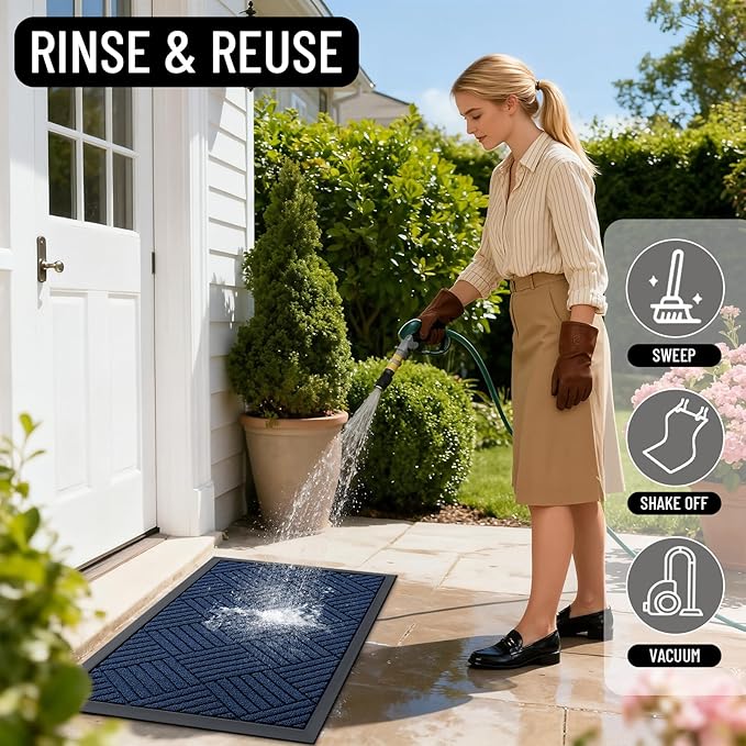 OLANLY Front Door Mat Outside Entrance 47x23, Heavy Duty Sturdy Natural Rubber - Image 7