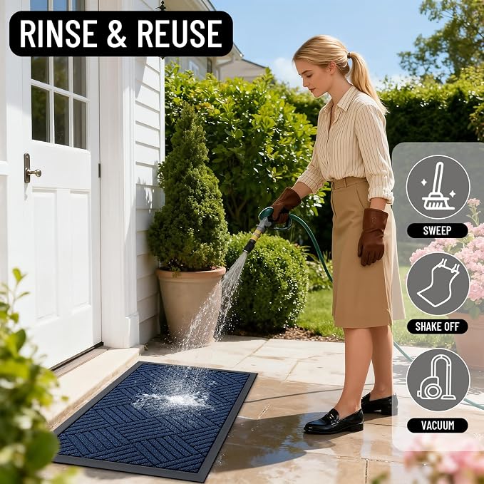 OLANLY Front Door Mat Outside Entrance 47x32, Heavy Duty Sturdy Natural Rubber - Image 7