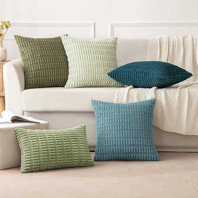 MIULEE Pack of 2 Corduroy Decorative Lumbar Throw Pillow Covers 20x12 Inch Soft - Image 3