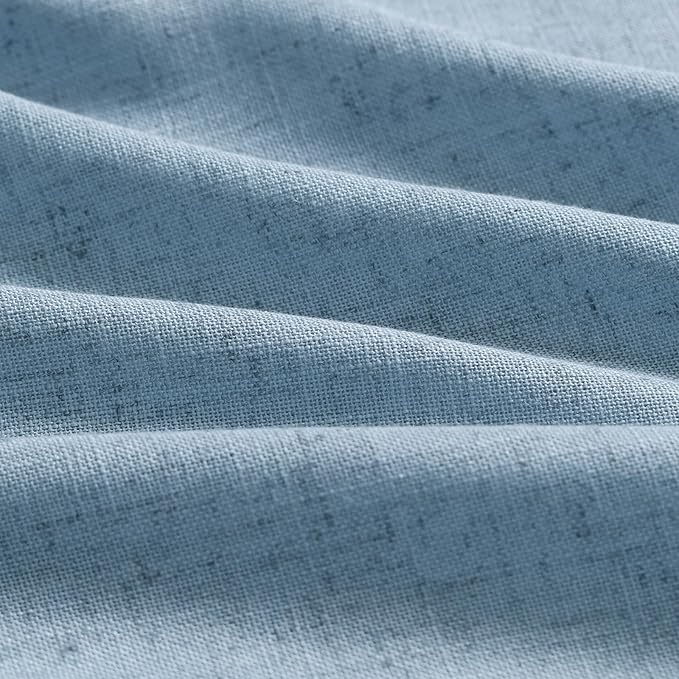 2 Panels Set Dusty Blue Linen Curtains 105 Inches Long - Image 7
