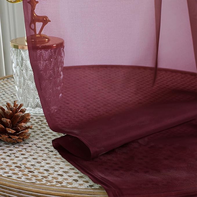 OWENIE Sheer Curtains 2 Panels Set - Image 7