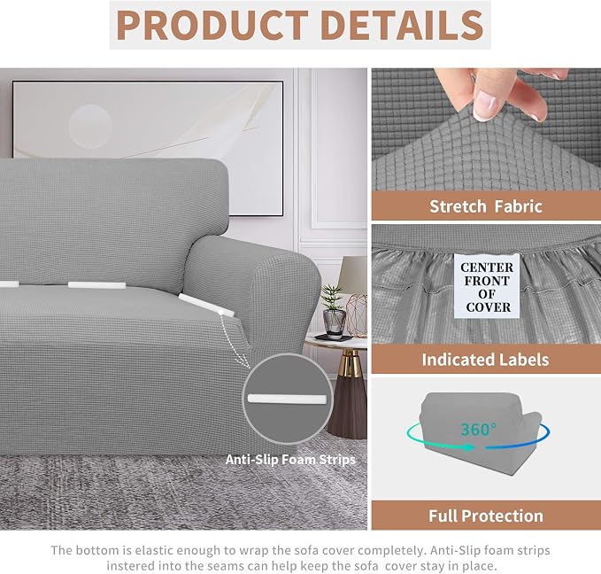 Easy-Going 100% Waterproof Oversized Loveseat Couch Cover, Dual Waterproof Sofa - Image 4