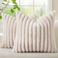 decorUhome Summer Cozy Faux Fur Throw Pillow Covers 26x26 Set of 2 Decorative by decorUhome