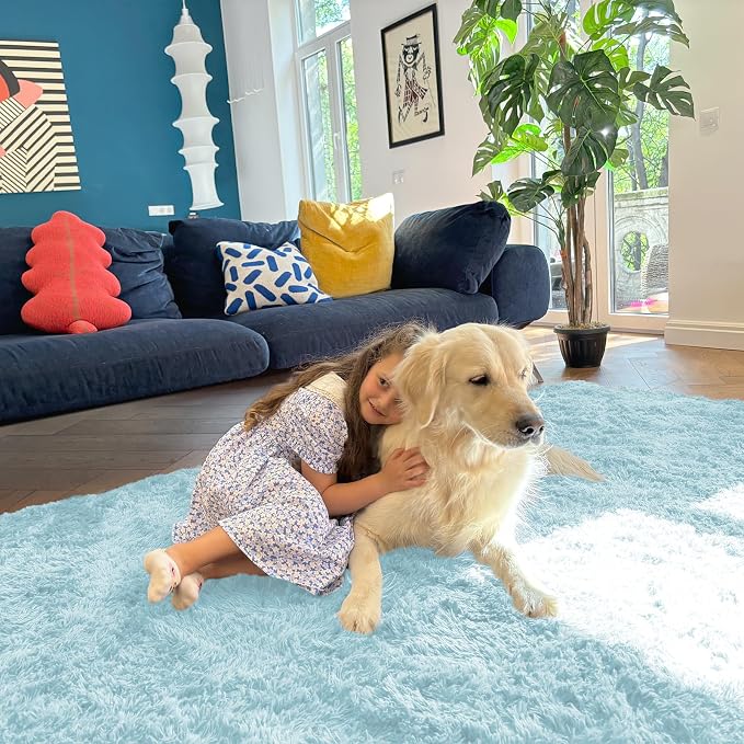 OLANLY Area Rugs for Living Room Bedroom, Machine Washable 4x5.9 ft Soft Fluffy - Image 5