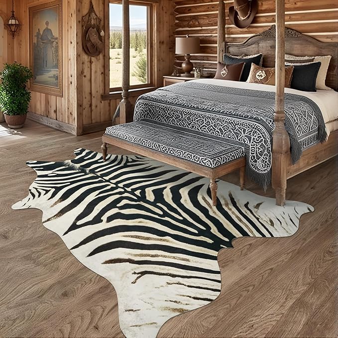 AROGAN Western Faux Fur Zebra Rug, 8 x 10 Feet Premium Animal Skin Print Rug - Image 7