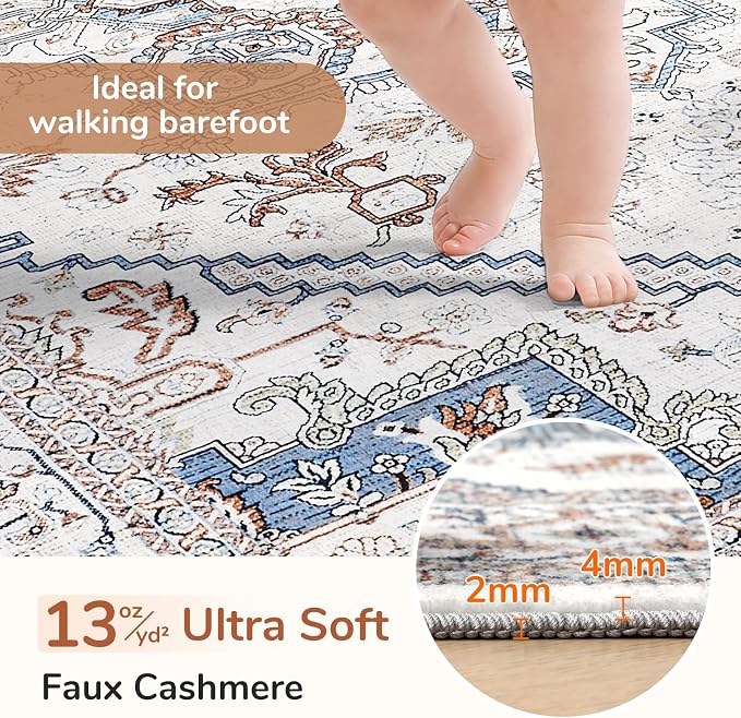 OPPODREAM Soft Entryway Rug 2x12, 2x12 Rug Runner, Neutral Washable Hallways - Image 2