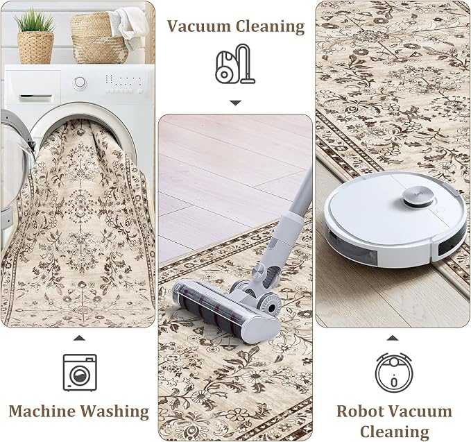 Yamaziot Washable Runner Rug 2x6 – Non Slip Boho Floral Hallway Runner Rug - Image 5