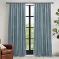RYB HOME Stone Blue Velvet Curtains 63 inches by RYBHOME