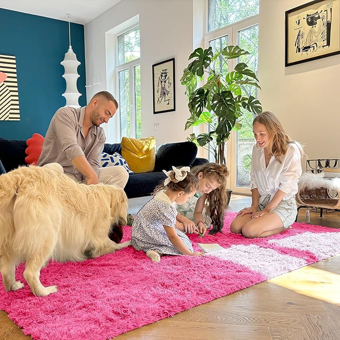 OLANLY 2x3 Machine Washable Small Bedside Rug, Soft Fluffy Shaggy Entryway - Image 7