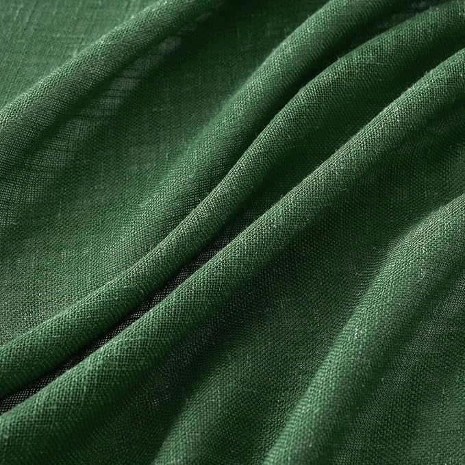 MIULEE Emerald Green Linen Curtains 90 Inch Long - Image 4