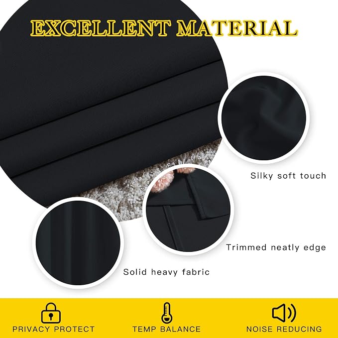 NICETOWN Black Out Curtains for Bedroom 84 inches Long - Image 3