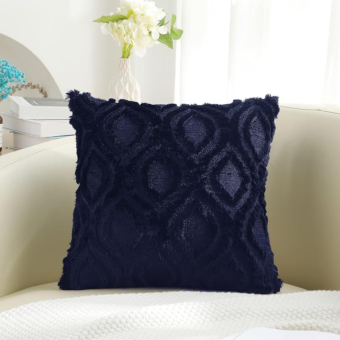 decorUhome Summer Throw Pillow Covers 22x22 Inch Set of 2, Soft Plush Faux Wool - Image 6