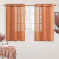 LAMIT Orange Linen Curtains 54 Inch Length, Semi Sheer Light Filtering Panels by LAMIT