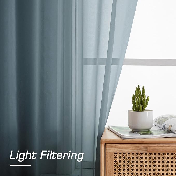 OWENIE Sheer Curtains 96 inches Long - Image 3