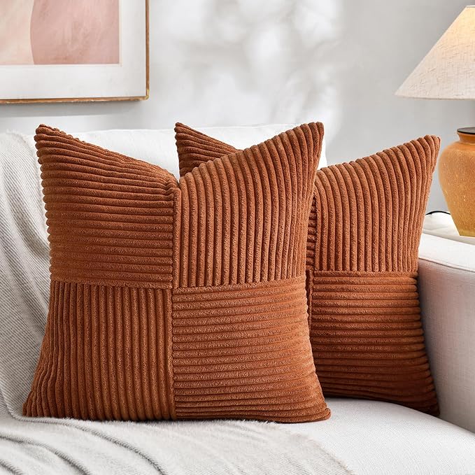 Fancy Homi 2 Packs Rust Samll Decorative Throw Pillow Covers 14x14 Inch by Fancy+Homi