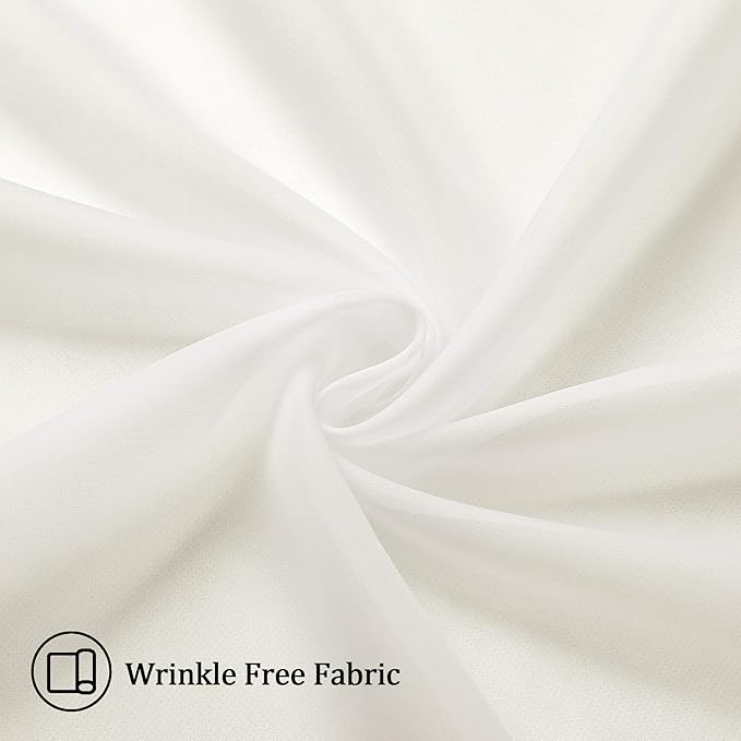 Aiyufneg Ivory Window Valances Sheer Curtains, Modern Top Dual Rod Pocket Light - Image 3