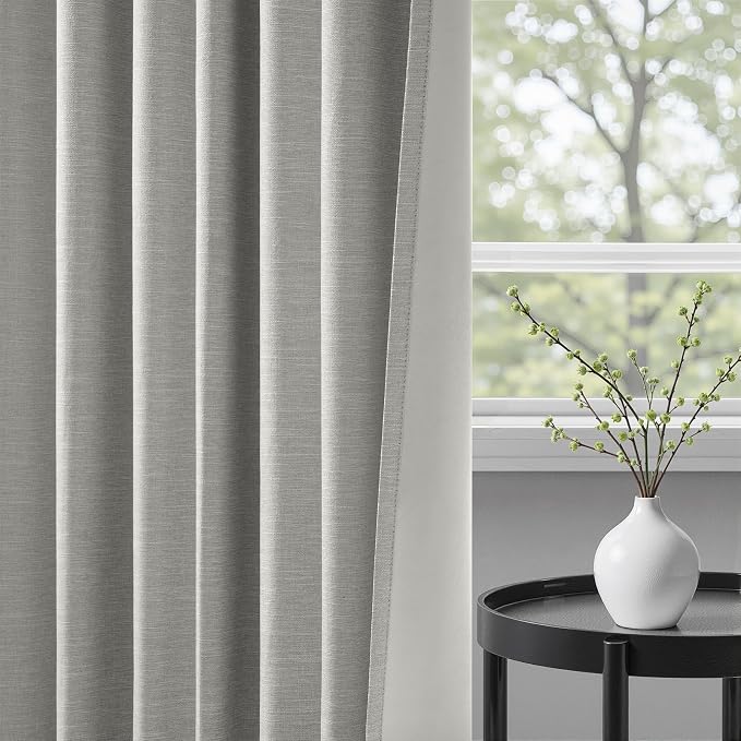 Topfinel 102 Inches Long Linen Blackout Curtains - Image 4