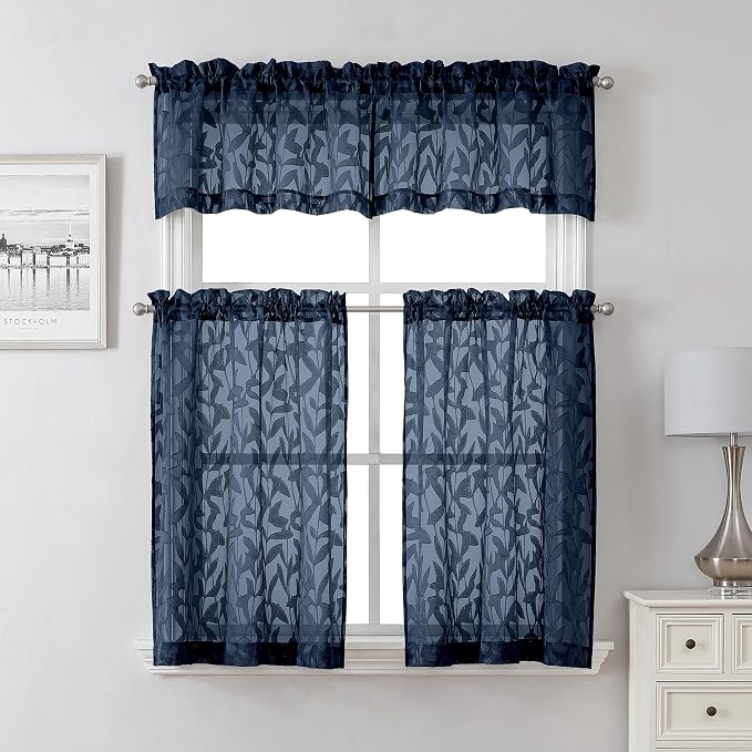 Lecloud Leia Navy Blue Sheer Valances - Image 8