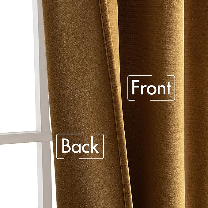 MIULEE Gold Velvet Curtains 84 inches - Image 6