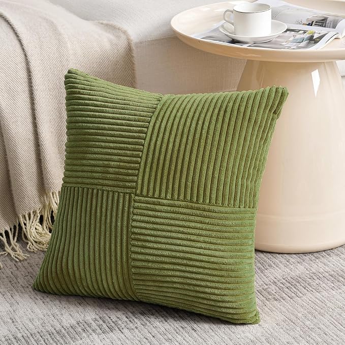Fancy Homi 2 Packs Moss Green Euro Decorative Throw Pillow Covers 28x28 Inch - Image 2