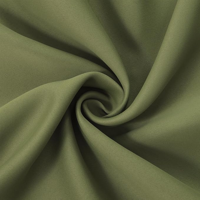 LEMOMO Olive Green Thermal Blackout Curtains/52 x 54 Inch/Set of 2 Panels Room - Image 6