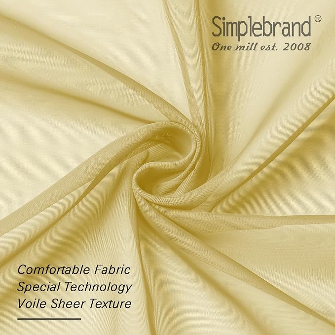 Simplebrand Yellow Sheer Curtains 84 Inches Long, Light Filtering Rod Pocket - Image 6