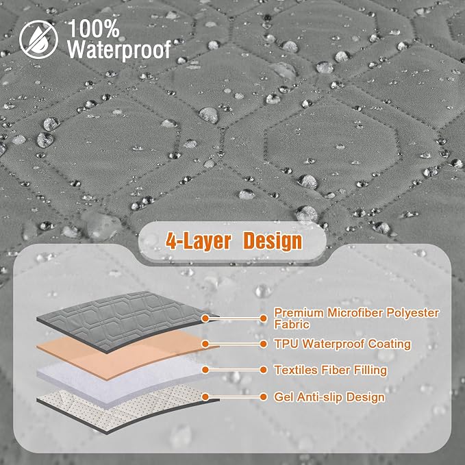 VANSOFY Waterproof Recliner Couch Covers, Sofa Covers 1-Piece Washable - Image 5