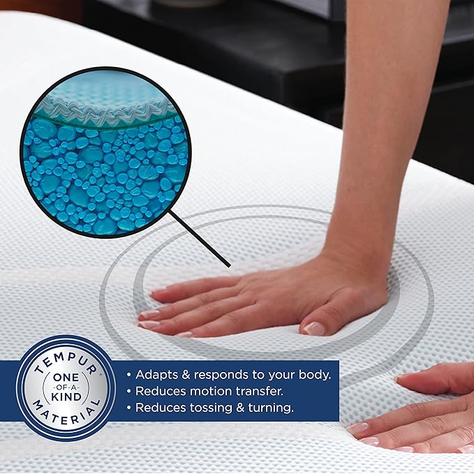 Tempur-Pedic TEMPUR-Adapt + Cooling 3-Inch Full Mattress Topper Medium Luxury Premium Foam, Washable Cover, Medium Cooling Topper,white