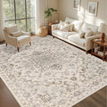 3x5 Area Rugs Living Room Rug: Washable Vintage Distressed Floral Rug No Slip by EXPEDIX