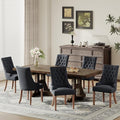 COLAMY Wingback Upholstered Side Dining Room Chairs Set of 6, Fabric Dining Chairs with Tufted Button, Living Room Chairs for Home Kitchen, Black